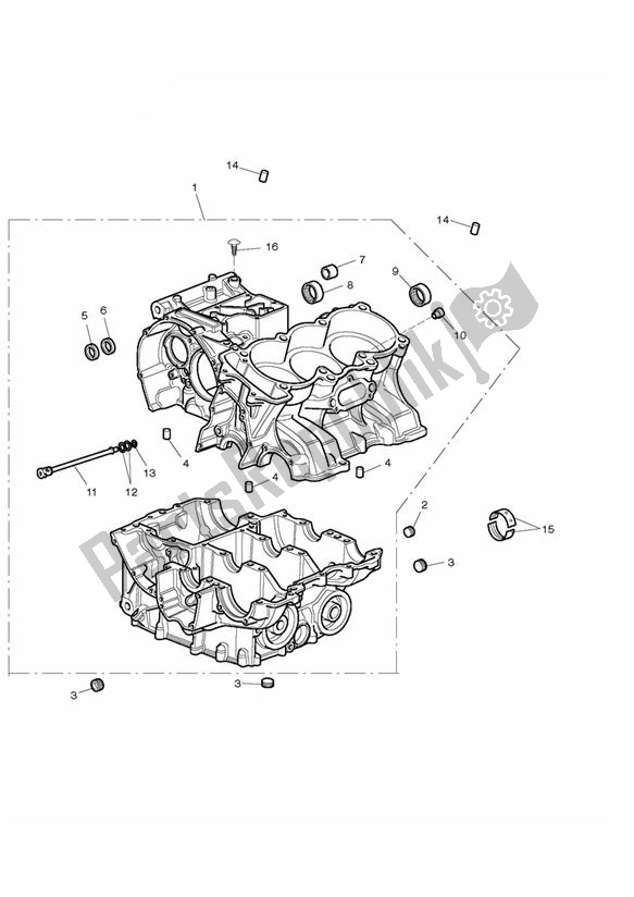 All parts for the Crankcase of the Triumph Daytona R UP TO VIN 564947 675 2009 - 2017
