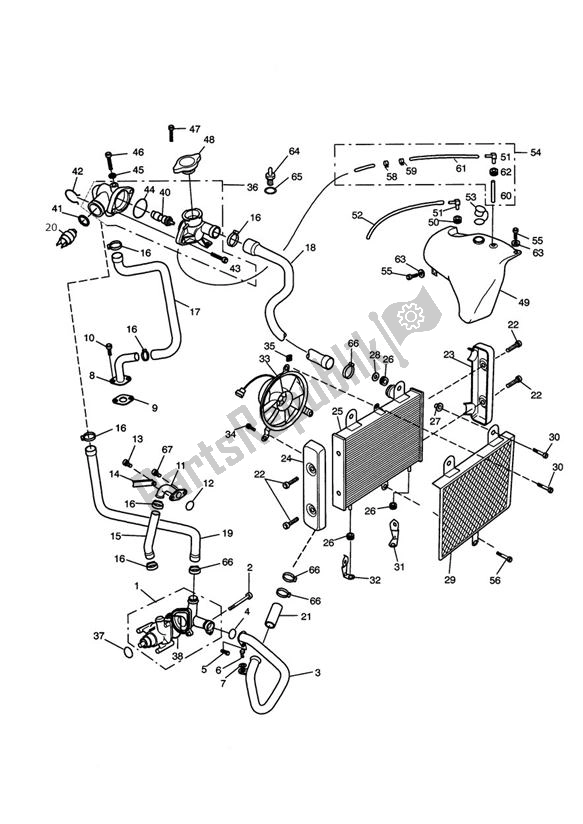 Toutes les pièces pour le Refroidissement du Triumph Legend TT 885 1998 - 2001