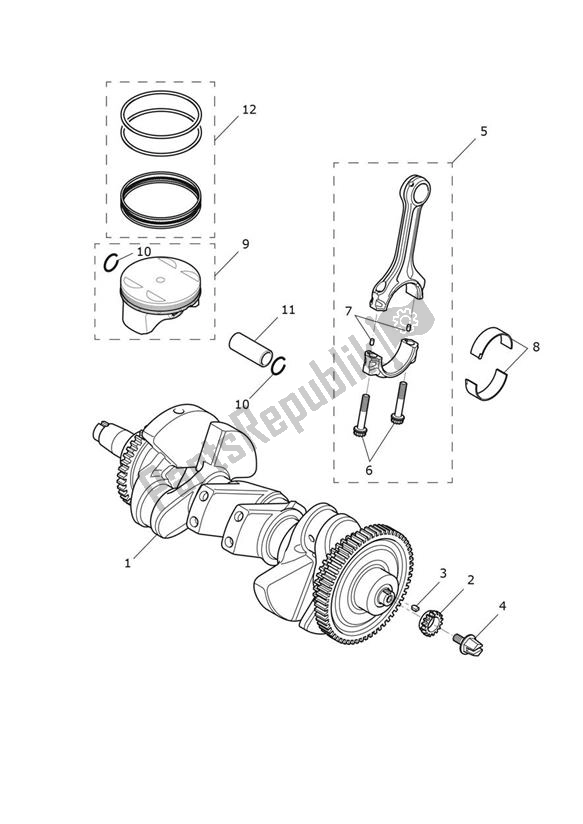 Todas as partes de Virabrequim do Triumph Rocket 3 R 2458 2020 - 2024