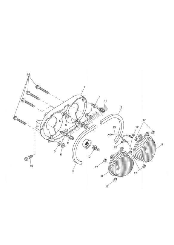 All parts for the Headlight of the Triumph Tiger 955I Cast Wheels 2001 - 2006