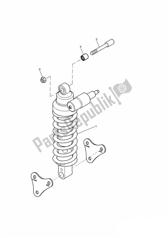 Todas as partes de Rear Suspension Unit Doppelschwinge do Triumph Sprint RS 955 From VIN 139277 2002 - 2004