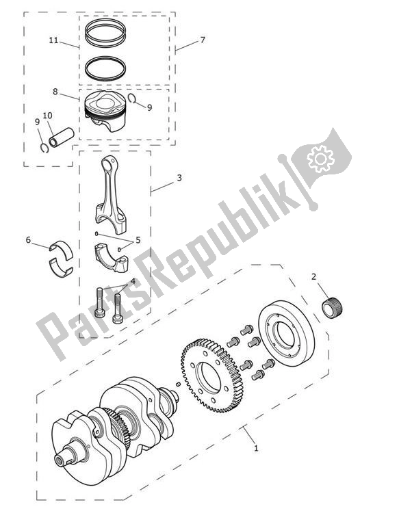 Tutte le parti per il Crank Shaft Connecting Rod Piston - Street Cup del Triumph Street CUP 900 2017 - 2020