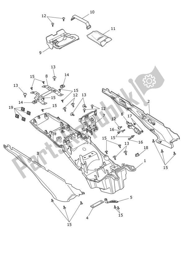 Todas las partes para Guardabarros Trasero de Triumph Tiger 900 V5 888 2020 - 2024