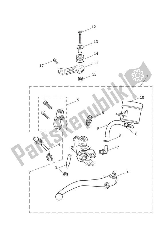 All parts for the Master Cylinder Assy Front of the Triumph Speed Triple S From VIN 735438 1050 2016 - 2018