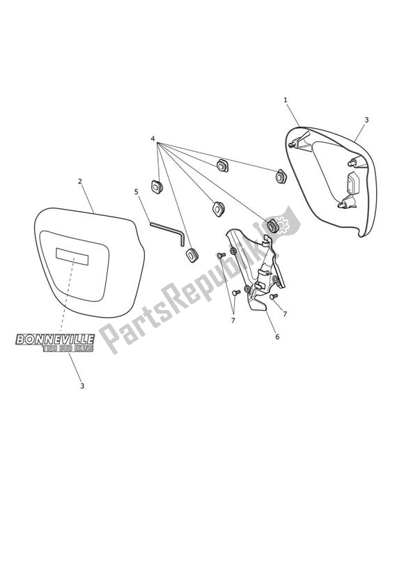 Todas las partes para Fairing Laterally Bud Ekins de Triumph Bonneville T 120 UP TO VIN AC 6129 +budekins & Diamond 1200 2016 - 2021