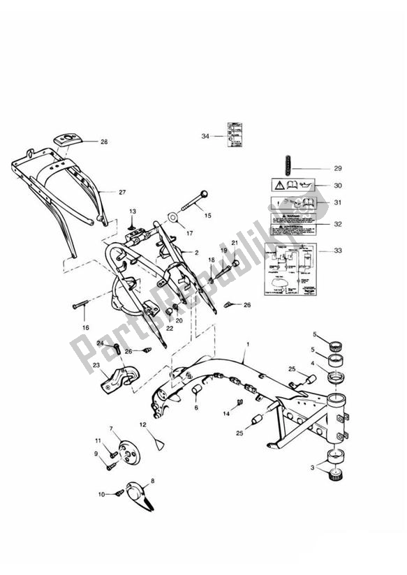 Todas as partes de Montagem Da Estrutura Principal do Triumph Adventurer UP TO VIN 71698 885 1996 - 1998