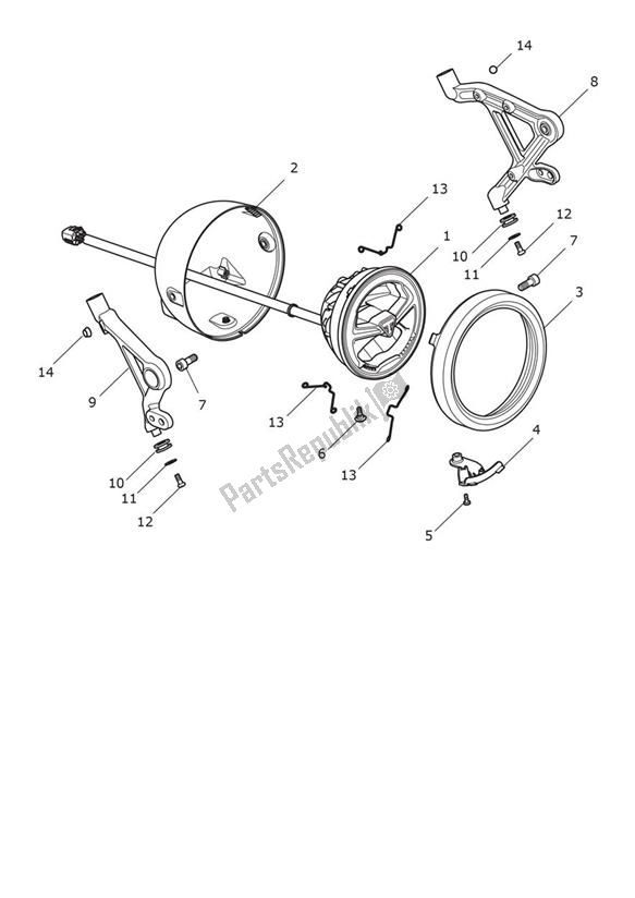 All parts for the Headlight of the Triumph Scrambler 1200 XE From AC 8499 2019 - 2021