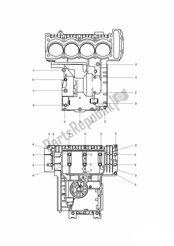 Tutte le parti per il Crankcase Screws 4 Zyl Black del Triumph Trophy From VIN 29156 1215 2018 - 2021