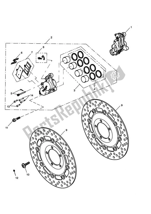 Tutte le parti per il Break Front del Triumph Rocket III Classic 2294 2006 - 2010