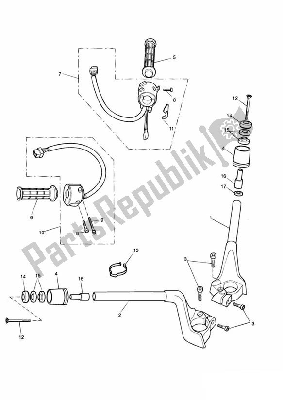 All parts for the Handlebar Switch of the Triumph Trophy From VIN 29156 1215 2018 - 2021