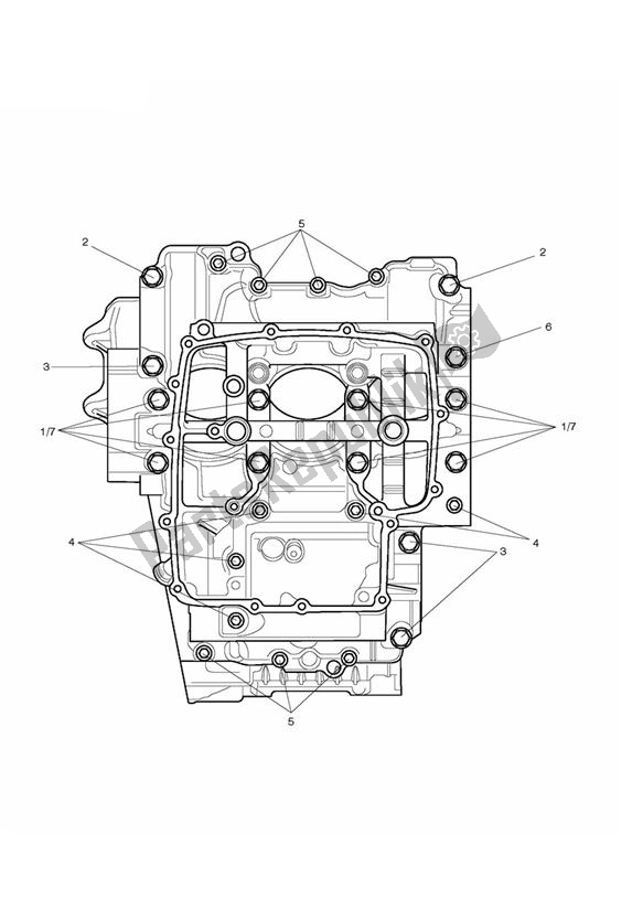 All parts for the Crankcase Screws of the Triumph Street Triple R UP TO VIN 560476 675 2008 - 2012