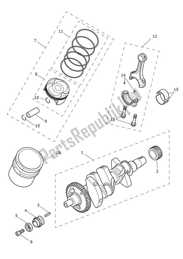 Toutes les pièces pour le Crank Shaft Connecting Rod Piston du Triumph Trident 660 2020 - 2024