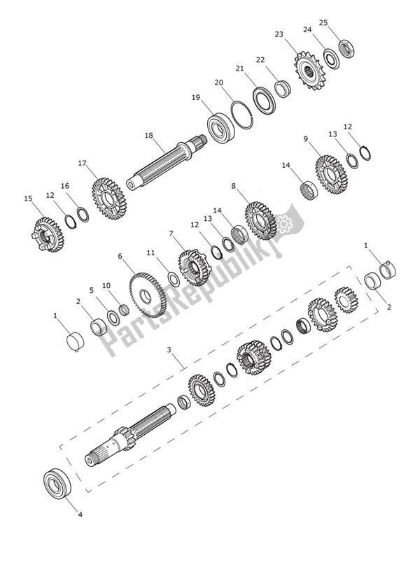 All parts for the Gears of the Triumph Tiger 1050 & SE 2007 - 2013