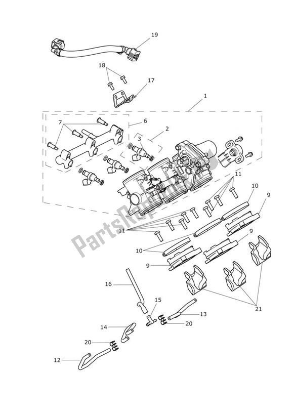 All parts for the Injection of the Triumph Tiger 1200 XRX 1215 2018 - 2020