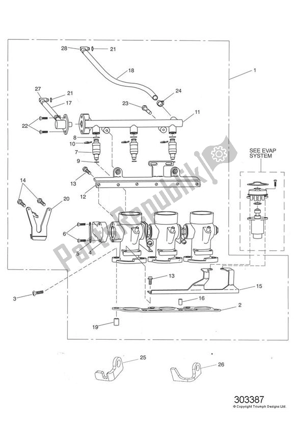 Wszystkie części do Injection Triumph Sprint ST 955I UP TO VIN 139276 1999 - 2001