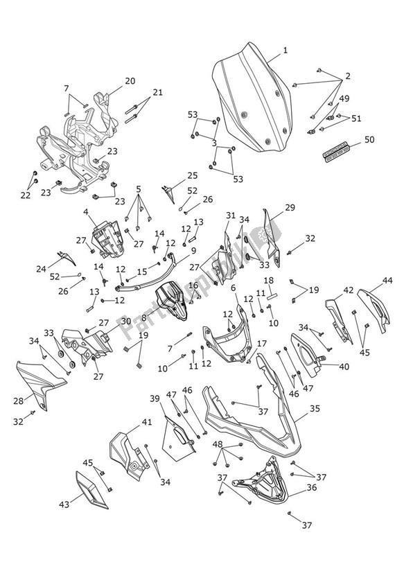 Todas las partes para Cockpit de Triumph Tiger 1200 XCA 1215 2018 - 2021