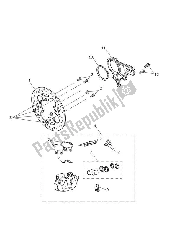Tutte le parti per il Break Rear del Triumph Speed Triple R From VIN 735437 1050 2016 - 2018