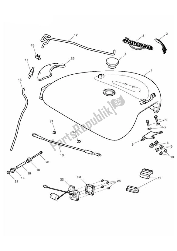 Tutte le parti per il Serbatoio Di Carburante del Triumph Rocket III Touring 2294 2008 - 2017