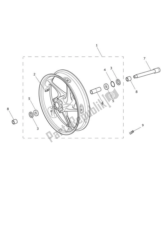 Tutte le parti per il Ruota Anteriore del Triumph Street Triple RS From VIN 966534 765 2020 - 2024