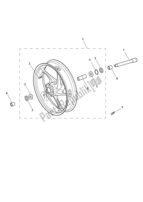 All parts for the Front Wheel of the Triumph Street Triple S From VIN 803572-967906 765 2017 - 2020