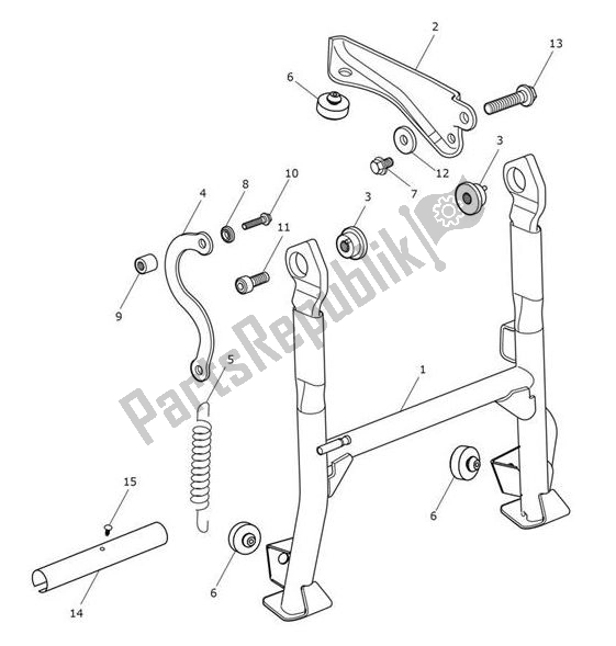 Todas as partes de Mainstand do Triumph Tiger XCA From VIN 855532 1215 2018 - 2021