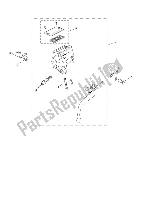 All parts for the Master Cylinder Assy Front - Explorer Xrt of the Triumph Explorer XRT 1215 2015 - 2017