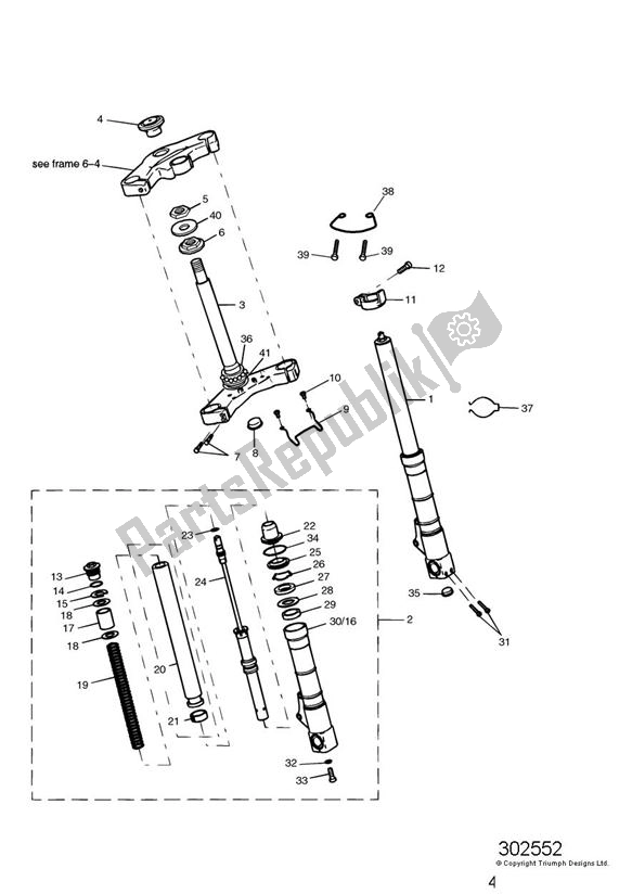 Tutte le parti per il Sospensioni Anteriori del Triumph Speed Triple 955I From VIN 141872 2002 - 2004