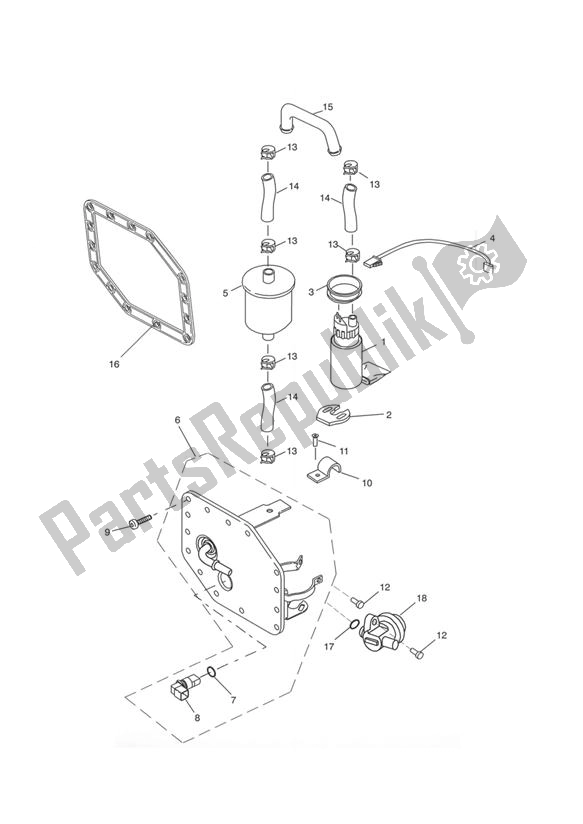 Alle onderdelen voor de Fuel Pump From Vin 207555 van de Triumph Sprint RS 955 From VIN 139277 2002 - 2004