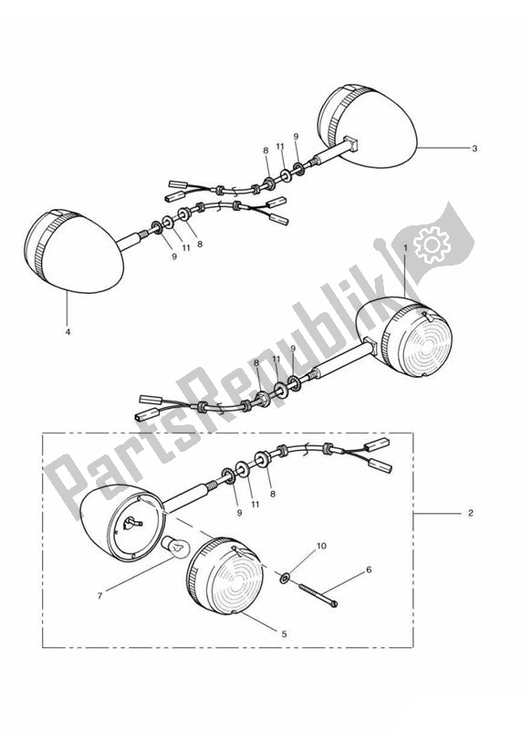 All parts for the Indicator of the Triumph Adventurer UP TO VIN 71698 885 1996 - 1998