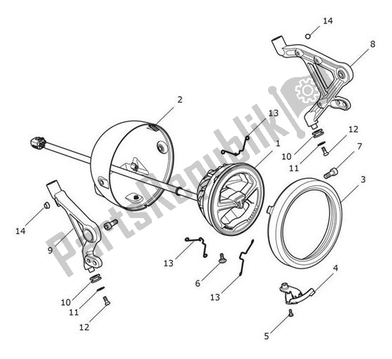All parts for the Headlight of the Triumph Scrambler 1200 XE UP TO AC 8498 2019 - 2021