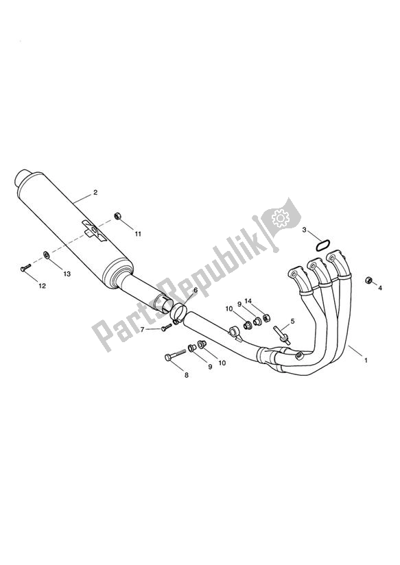 All parts for the Exhaust of the Triumph Speed Triple 955I From VIN 141872 2002 - 2004