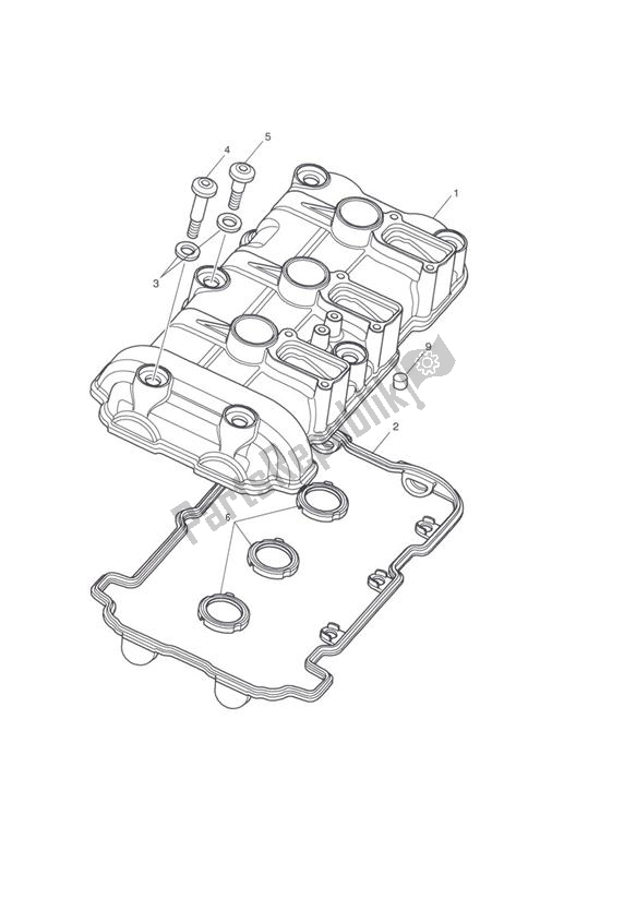 All parts for the Camshaft Cover of the Triumph Speed Triple 1050 From VIN 461332 2005 - 2010