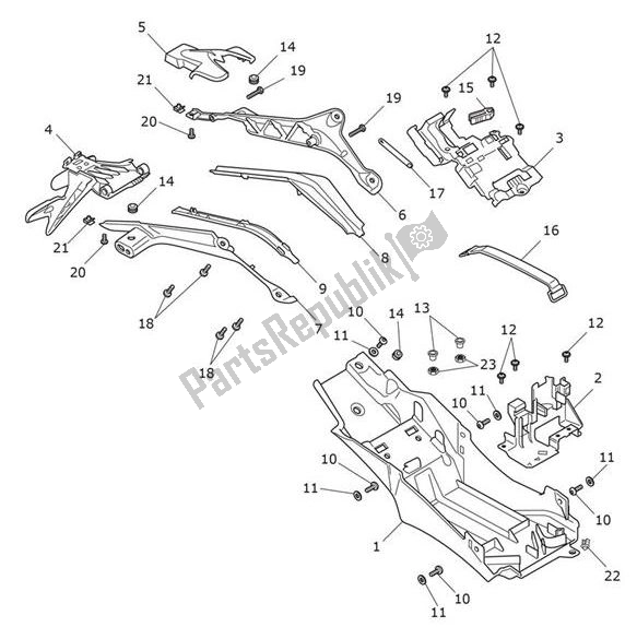 All parts for the Mudguard Rear of the Triumph Speed Triple 1200 RS 1160 2021 - 2024