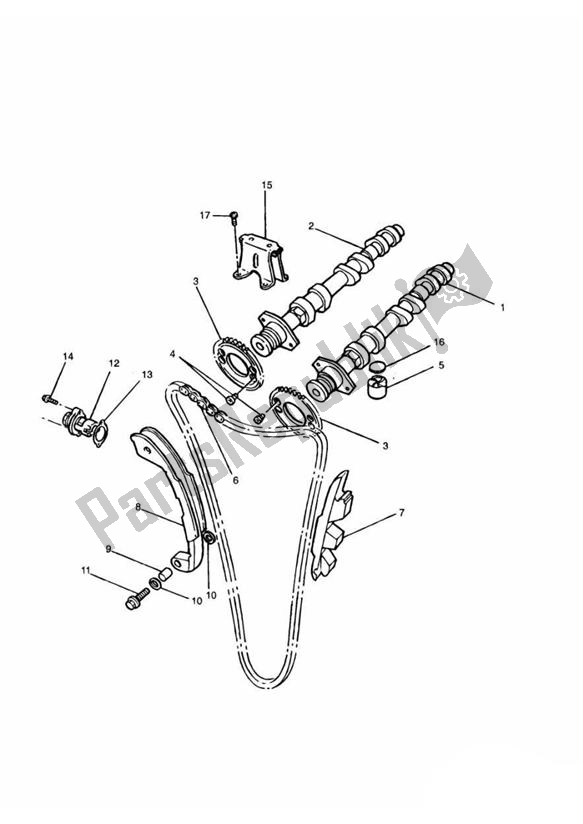 Todas las partes para Camshafts Timing Chain de Triumph Adventurer UP TO VIN 71698 885 1996 - 1998