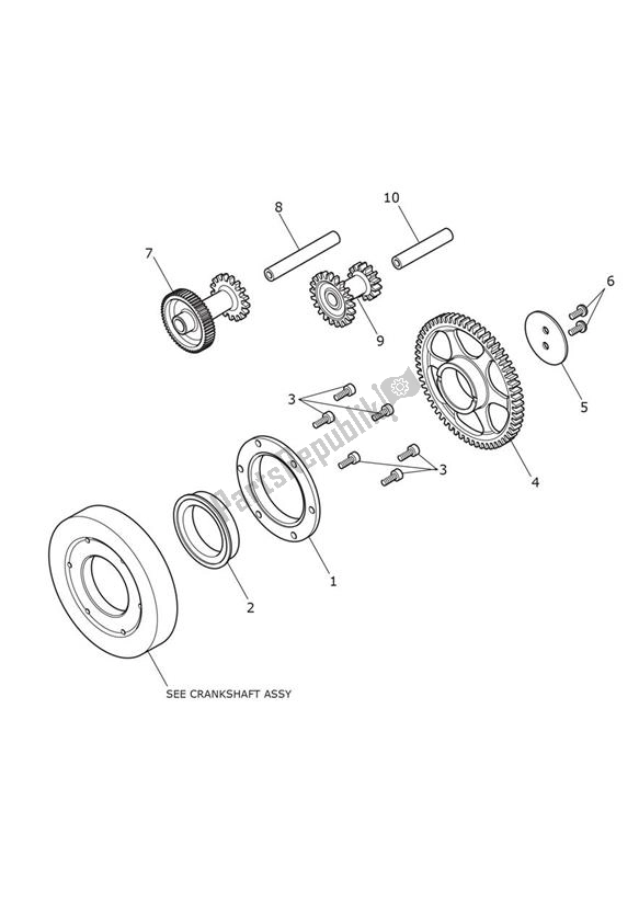 Alle onderdelen voor de Sprag Clutch van de Triumph Bonneville T 100 UP TO VIN AC 5926 +budekins 865 2002 - 2016