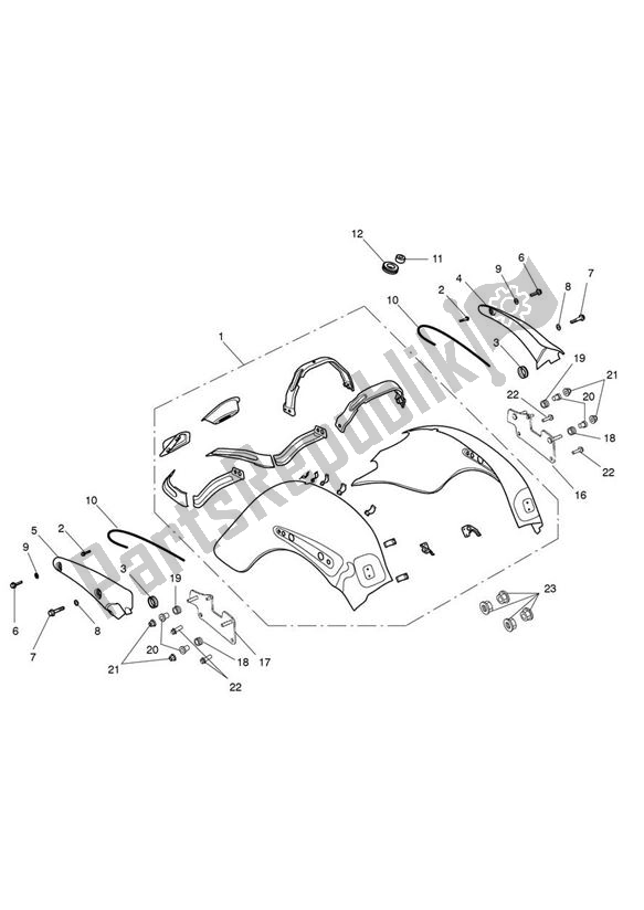 All parts for the Mudguard Rear From Vin574821 of the Triumph Rocket III Touring 2294 2008 - 2017