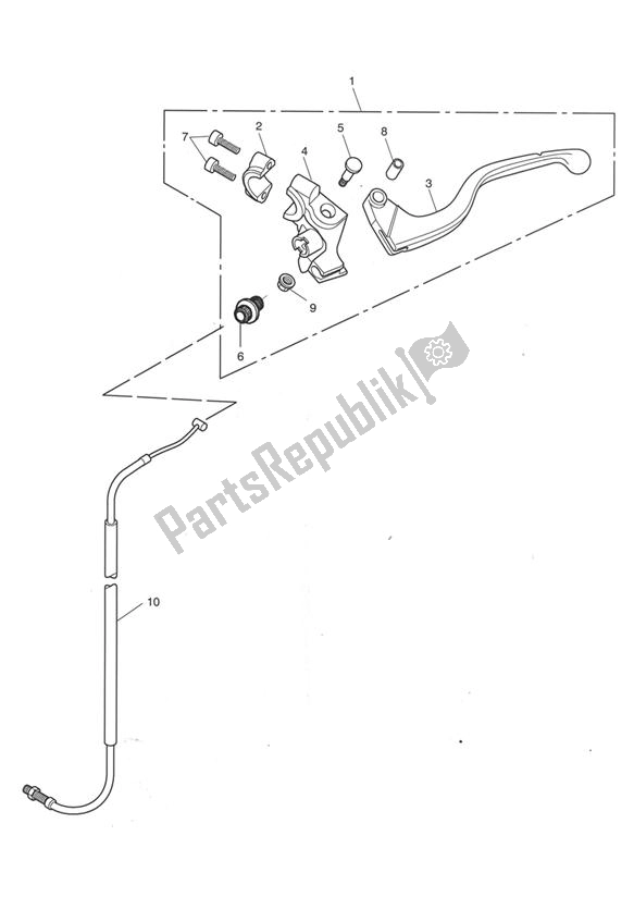 Todas as partes de Clutch Control From Vin 186151 do Triumph Sprint ST 955I From VIN 139277 2002 - 2004