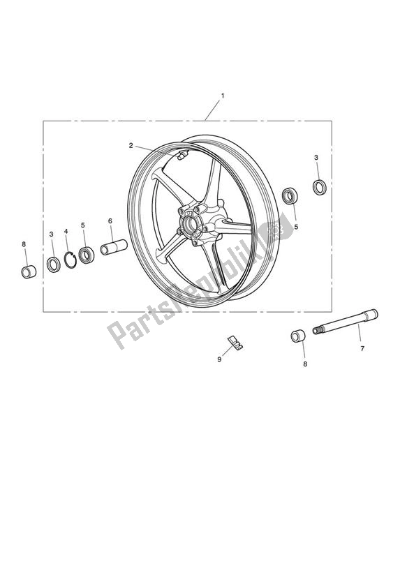 Toutes les pièces pour le Roue Avant du Triumph Daytona 675 UP TO VIN 564947 2006 - 2017