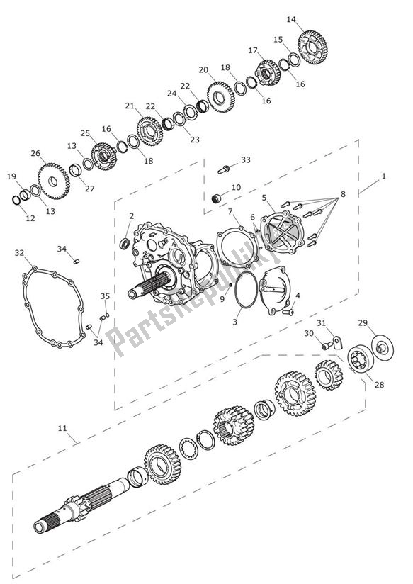 All parts for the Gears of the Triumph Trophy 1215 2013 - 2017