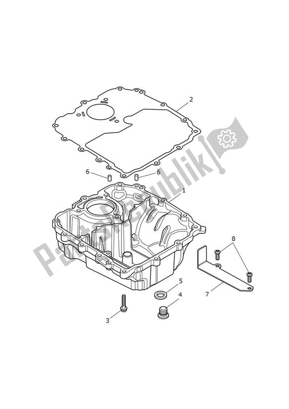 Todas as partes de Oil Sump do Triumph Bonneville T 120 UP TO VIN AC 6129 +budekins & Diamond 1200 2016 - 2021