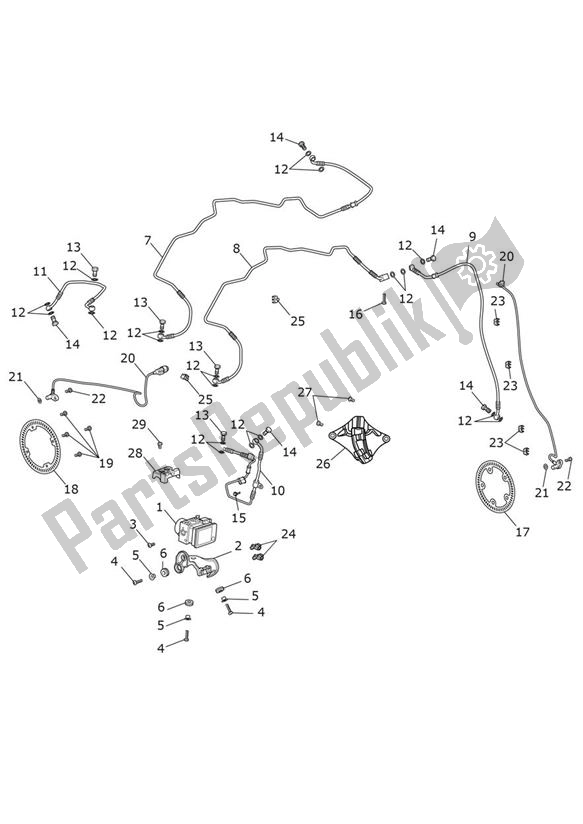 Toutes les pièces pour le Abs du Triumph Bonneville T 100 UP TO VIN AC 5926 +budekins 865 2002 - 2016