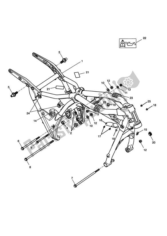 All parts for the Main Frame Assembly of the Triumph Thunderbird 1600 & 1700 1597 2009 - 2015
