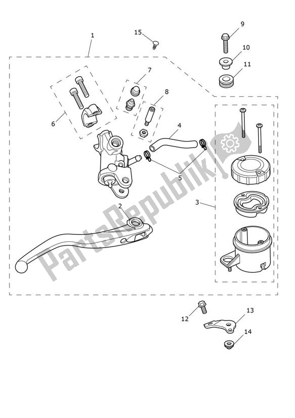 All parts for the Master Cylinder Assy Front of the Triumph Speed Triple 1200 RR 1160 2021 - 2024