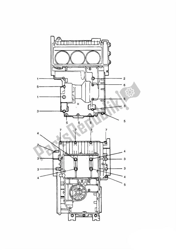 All parts for the Crankcase Grau Schrauben From Vin 011853 of the Triumph Sprint 900 Carburator 885 1991 - 1998