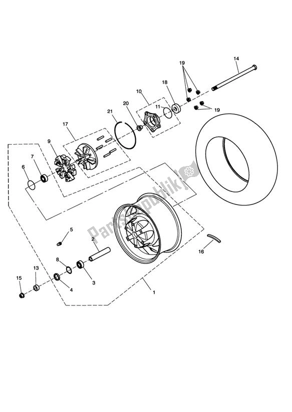 Tutte le parti per il Rear Wheel Riii & Classic & Roadster del Triumph Rocket III Roadster 2294 2010 - 2017