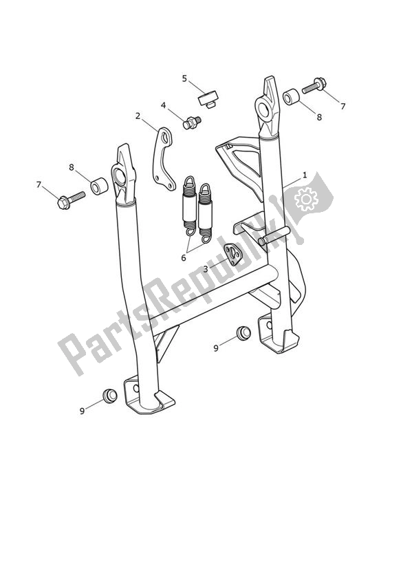 Todas as partes de Mainstand do Triumph Tiger 1200 Rally PRO 1215 2022 - 2024