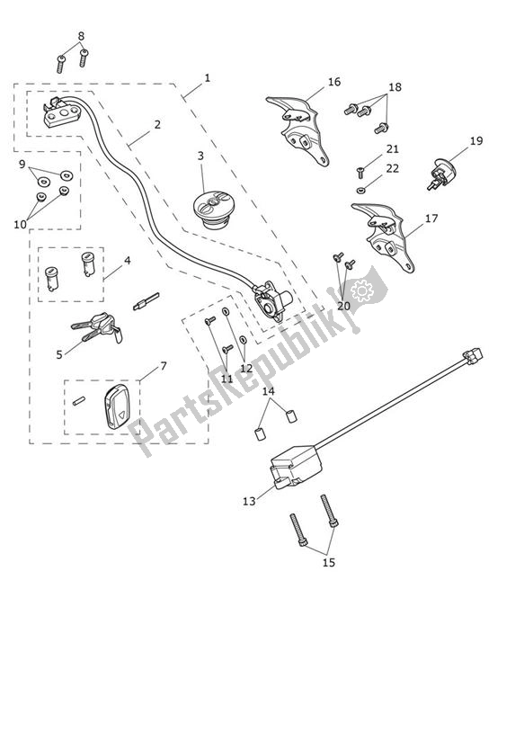Tutte le parti per il Set Di Blocco del Triumph Rocket 3 GT 2458 2020 - 2024