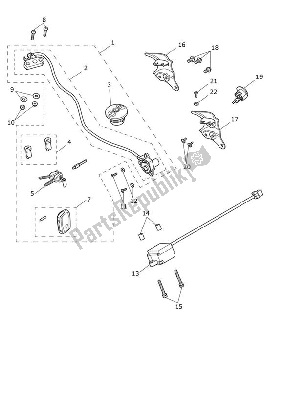 Todas las partes para Conjunto De Cerradura de Triumph Rocket 3 R 2458 2020 - 2024