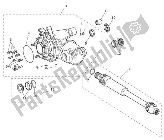 All parts for the Final Drive Kardan Rear of the Triumph Tiger 1200 XR 1215 2018 - 2020