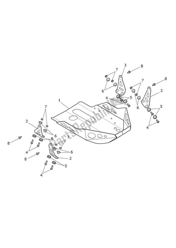 All parts for the Sumpguard - Explorer Xca of the Triumph Explorer XCA 1215 2015 - 2017